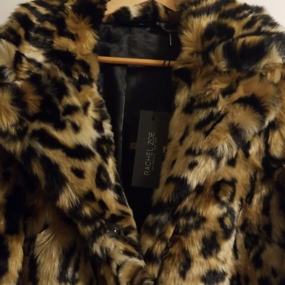 Rachel Zoe Animal Print Faux Coat